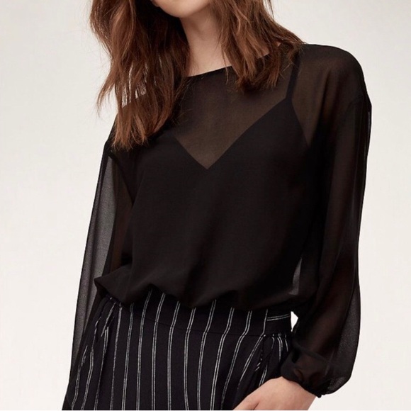 Aritzia Wilfred Talmont blouse bodysuit black Size Medium - Picture 2 of 9